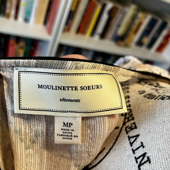 Anthropologie Moulinette Soeurs Velvet Art Deco silk blend top - Picture 4 of 5